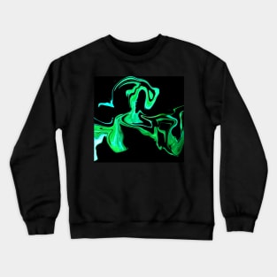 Toxic Green  - Digital Liquid Paint Swirls Crewneck Sweatshirt